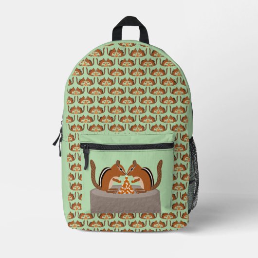 Sac À Dos Imprimé Cute Chipmunks Mariage de automne (Recto)