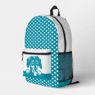 Sac À Dos Imprimé Cute Dachshund et Pois