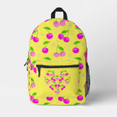 Sac À Dos Imprimé Cute Decora Kei Cherry Pattern Yellow (Recto)