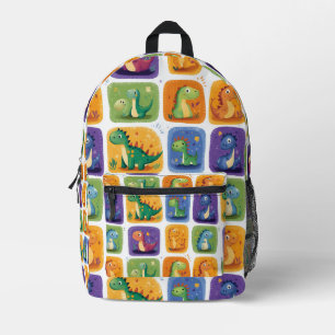 Sac À Dos Imprimé Cute Dinosaur Collage Motif - Dino amusant et joua