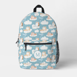 Sac À Dos Imprimé Cute Fluffy Chats Bleu