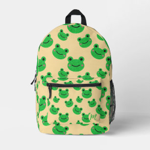 Sac À Dos Imprimé Cute Frog école pour enfants avec initial