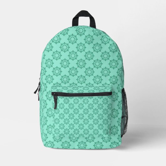 Sac À Dos Imprimé Cute Géométrique Pastel Turquoise Mandala Motif (Recto)