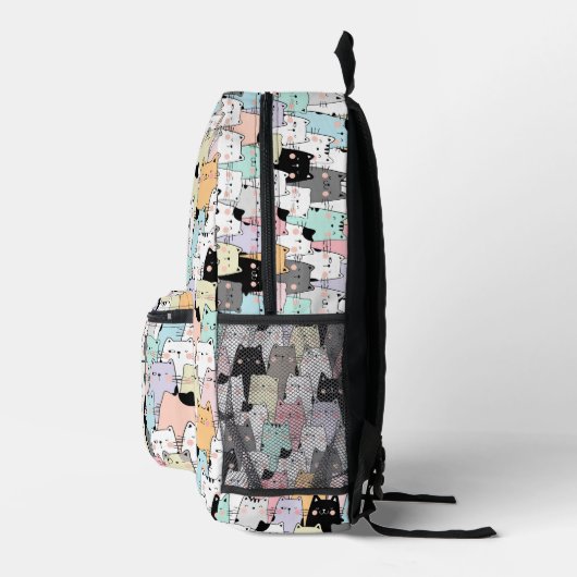 Sac À Dos Imprimé Cute Kawaii Cats Pattern Personalize Name (Droite)