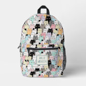 Sac À Dos Imprimé Cute Kawaii Cats Pattern Personalize Name (Recto)