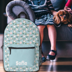 Sac À Dos Imprimé Cute kawaii kitty motif azure bleu nom