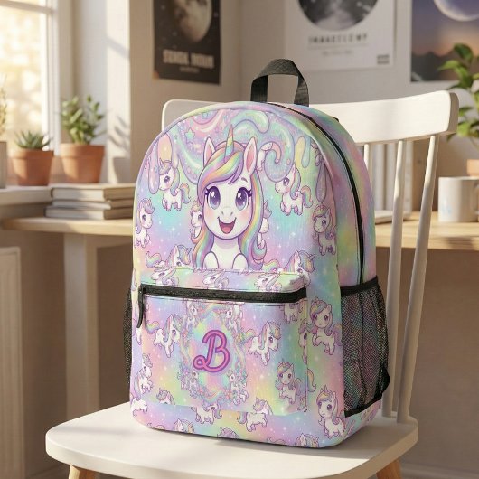 Sac À Dos Imprimé Cute Kawaii Unicorn Pastel Rainbow Magical