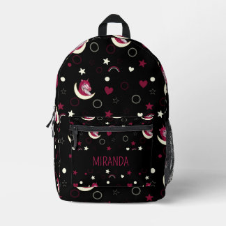 Sac À Dos Imprimé Cute Kids Magique noir rose Unicorn filles nom