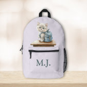 Sac À Dos Imprimé Cute Kitten with Backpack Custom Monogram Backpack