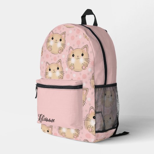 Sac À Dos Imprimé Cute Kittens et Pois (Coin arrière droit)