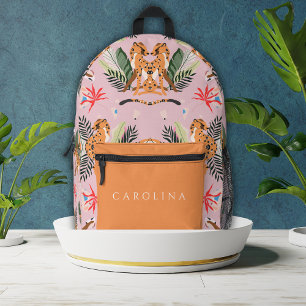 Sac À Dos Imprimé Cute Leopards Nom personnalisé retour à l'école