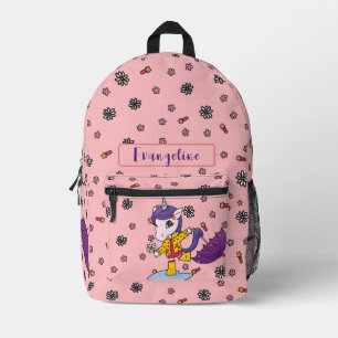 Sac À Dos Imprimé Cute personnalisée et simple corail floral licorne