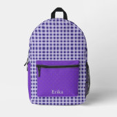 Sac À Dos Imprimé Cute Purple Gingham Personalized Backpack (Recto)
