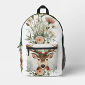 Sac À Dos Imprimé Cute Reindeer Holiday Back Bag For Festive Winter (Recto)