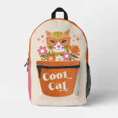 Sac À Dos Imprimé Cute Retro Cool Chat Typographie Planteur en terre (Recto)