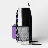 Sac À Dos Imprimé Cute Retro Roller Patinage | Monogramme (Droite)