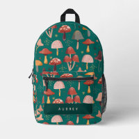 Cute rose et rouge Motif de champignons vert