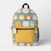 Sac À Dos Imprimé Cute Sleepy chats nom personnalisé (Recto)