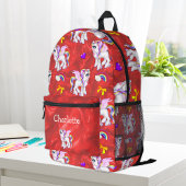 Sac À Dos Imprimé Cute Unicorn Enchanted Dreams Rouge