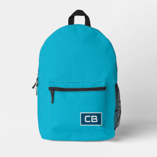 Sac à dos imprimé Cyan Monogramme couleur tendance
