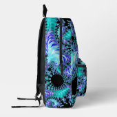 Sac À Dos Imprimé Cyan Tentacle psychédélique Abstrait art fractal (Gauche)