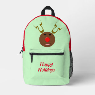 Sac À Dos Imprimé Cyber rennes de Noël personnalisé