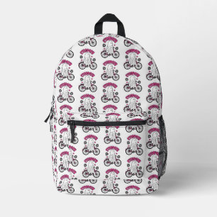 Sac À Dos Imprimé Cycopath Halloween fantôme sur vélo rose