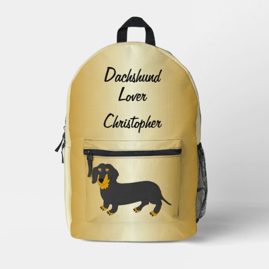 Sac À Dos Imprimé Dachshund Design personnalisé (Recto)