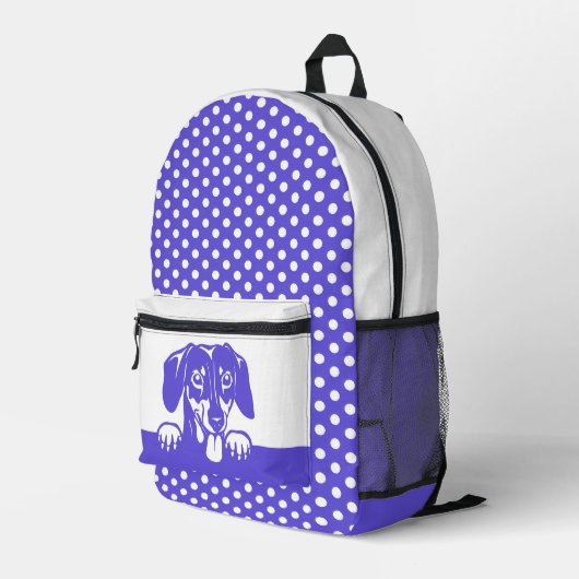 Sac À Dos Imprimé Dachshund mignon et pois (Coin arrière droit)