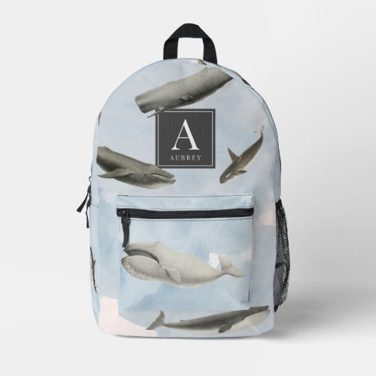 Sac À Dos Imprimé Daisy Floral Pattern Aquarelle Monogramme (Recto)