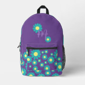 Sac À Dos Imprimé Daisy Purple Turquoise (Recto)