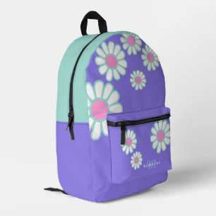 Sac À Dos Imprimé Daisy Simple Monogramme Violet