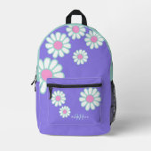 Sac À Dos Imprimé Daisy Simple Monogramme Violet (Recto)