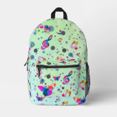 Sac À Dos Imprimé Danse de Musique de Couleurs sur Vert (Recto)
