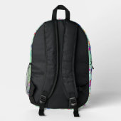 Sac À Dos Imprimé Danse de Musique de Couleurs sur Vert (Verso)