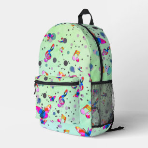Sac À Dos Imprimé Danse de Musique de Couleurs sur Vert