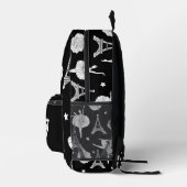 Sac À Dos Imprimé Danse personnalisée en noir et blanc (Droite)