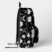 Sac À Dos Imprimé Danse personnalisée en noir et blanc (Gauche)