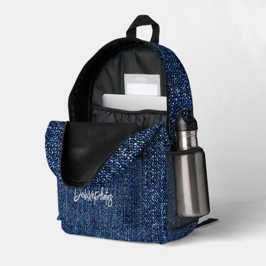 Sac À Dos Imprimé Dark Denim (Coin arrière droit (ouvert))
