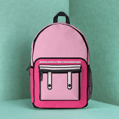 Sac à dos imprimé de style BD rose