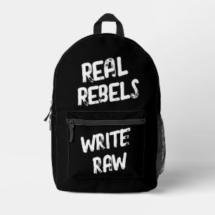 Sac À Dos Imprimé De vrais rebelles écrivent brut, noir cool