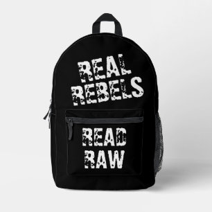 Sac À Dos Imprimé De vrais rebelles lisent brut et cool en noir