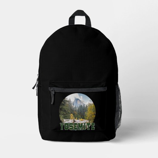 Sac À Dos Imprimé Demi-dôme en automne, avec le texte "Yosemite" (Recto)