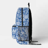 Sac À Dos Imprimé Dentelle blanche sur fond bleu (Droite)