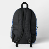 Sac À Dos Imprimé Dentelle blanche sur fond bleu (Verso)