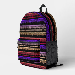 Sac À Dos Imprimé Dentelle multicolore sur noir