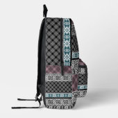 Sac À Dos Imprimé Dentelle patchwork noir et blanc (Gauche)