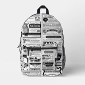 Sac À Dos Imprimé déplaisant journal halloween blanc antique (Recto)