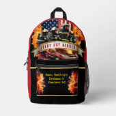 Sac À Dos Imprimé Des Héros De Tous Les Jours Des Pompiers Sauvent D (Recto)