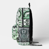 Sac À Dos Imprimé Design artistique tribal vert (Droite)